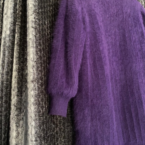 Women Sweater Cardigan long Purple Angora 80% - Picture 7 of 7